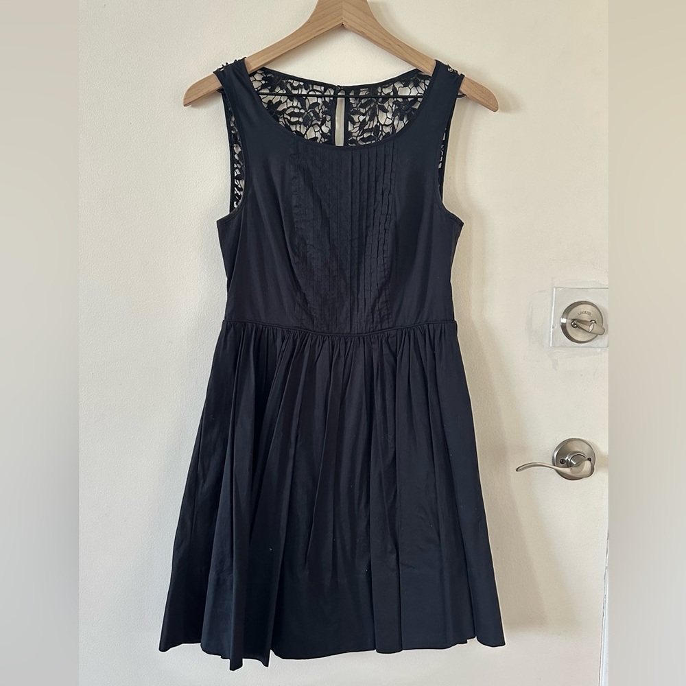 Moulinette Soeurs Black Sleeveless Lace-Back Mini Dress